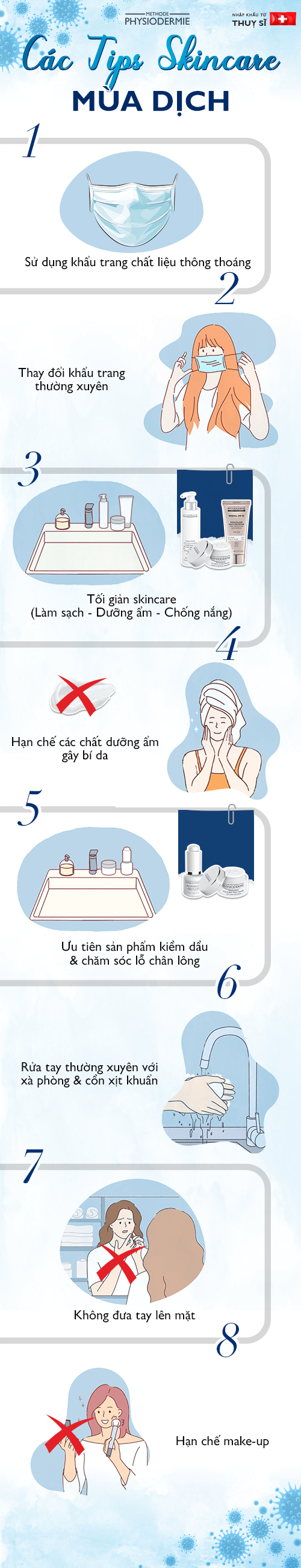5 tips skincare mùa dịch